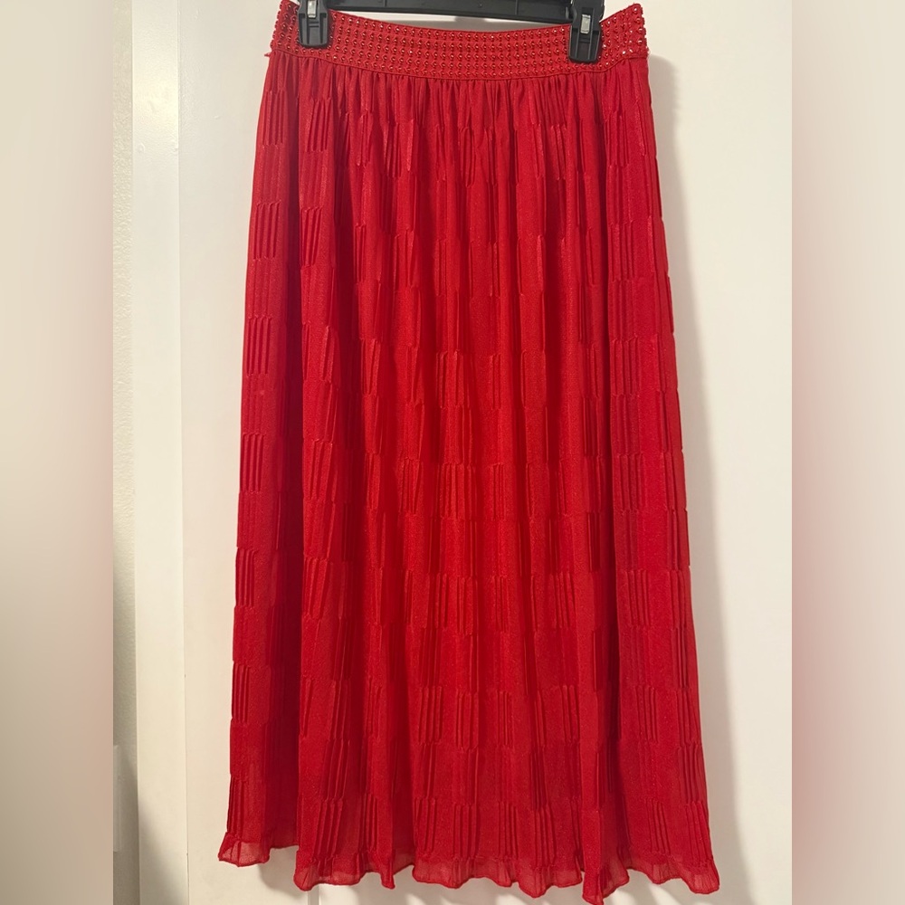 Metro Wear Vibrant Red Maxi Skirt
